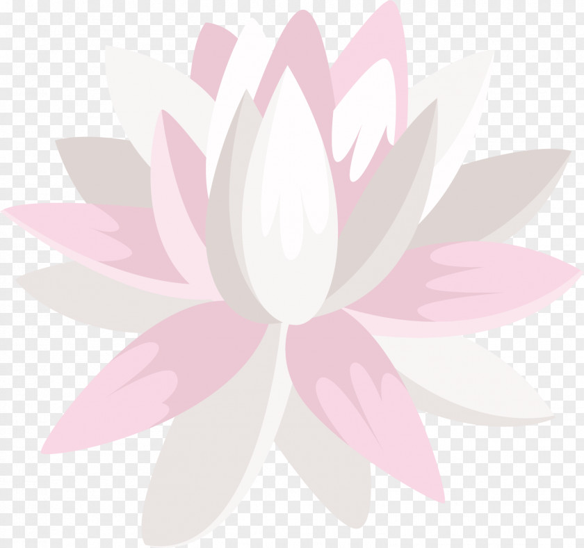 Vector Hand-painted White Snow Lotus Petal Flowering Plant PNG