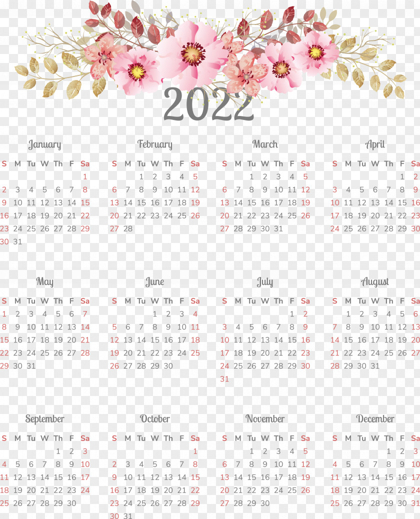 Calendar Font Flower 2011 PNG