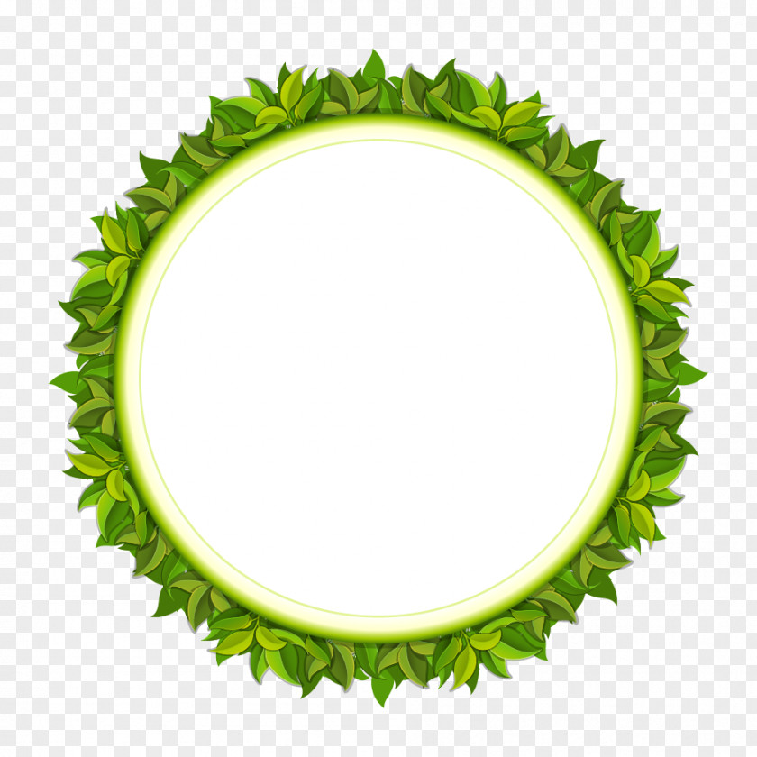 Green Leaves Decorative Circle Euclidean Vector Clip Art PNG