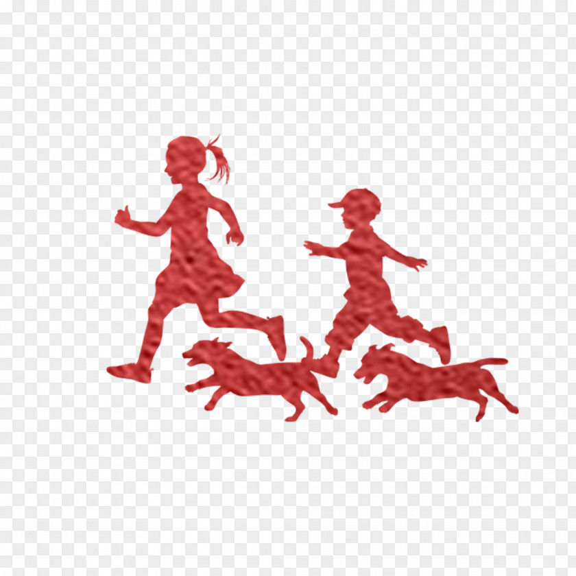 Colorful Decorative Dog Children Silhouette Child PNG