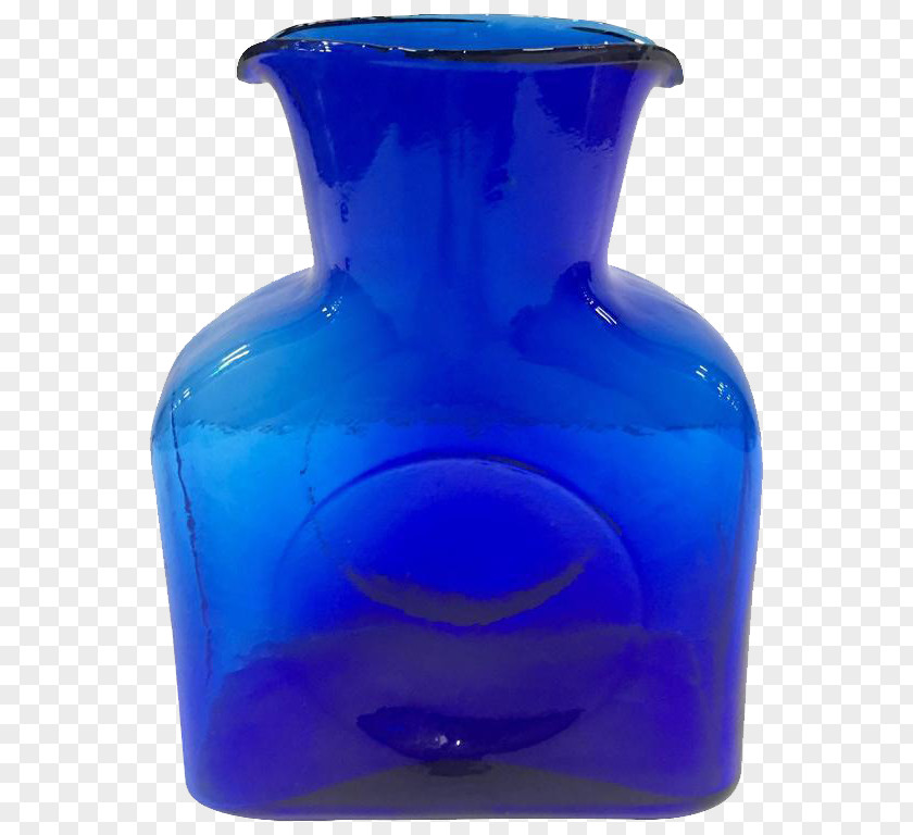 Glass Blenko Company, Inc. Vase Decanter Cobalt Blue PNG