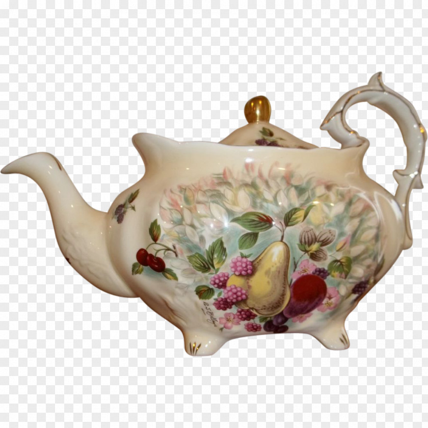 Hand Painted Teapot Kettle Porcelain Tennessee Tableware PNG