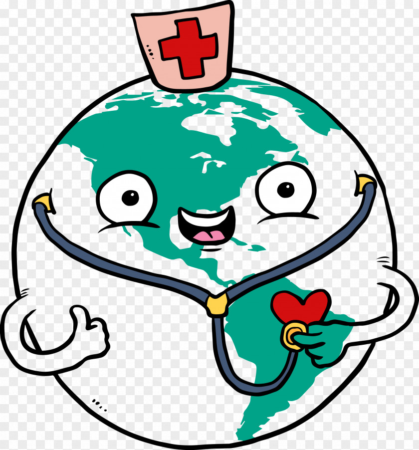 Cartoon Earth Nursing Stethoscope Physician Clip Art PNG