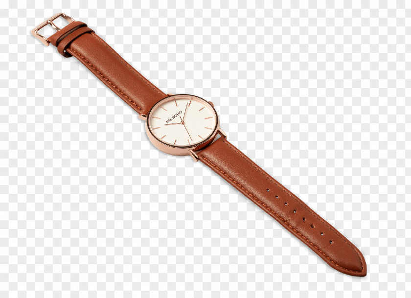 Metallic Copper Watch Strap Leather Cowhide PNG