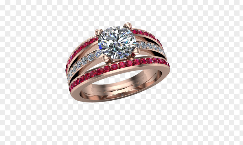 Ring Wedding Ruby Silver Diamond PNG
