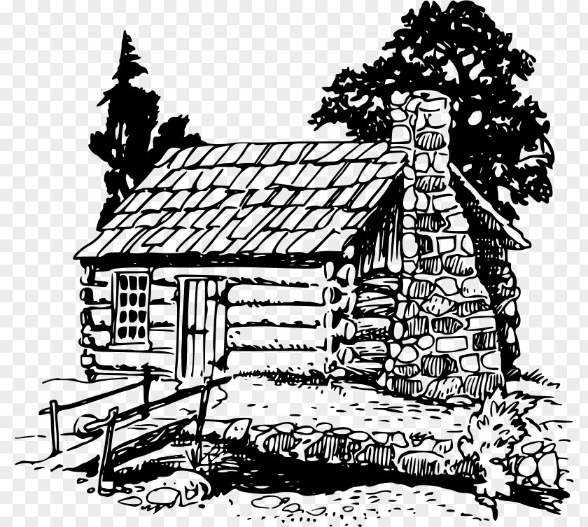 House Log Cabin Coloring Book Drawing Cottage PNG