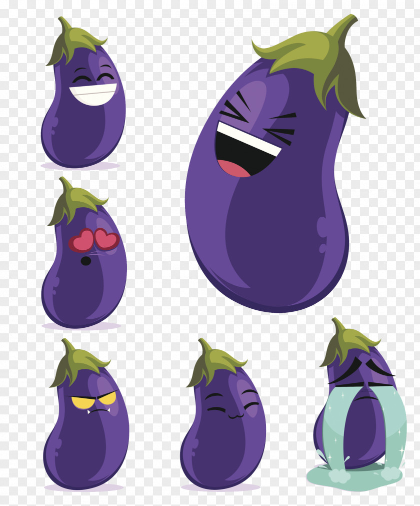 Eggplant Cartoon Image Vegetable Drawing Illustration PNG