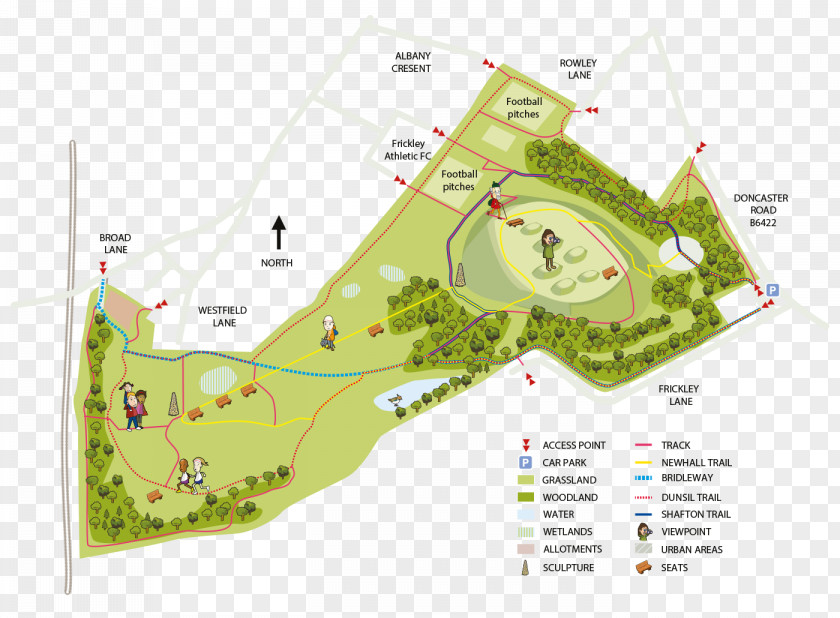 Meadows Frickley Country Park Lane Map PNG