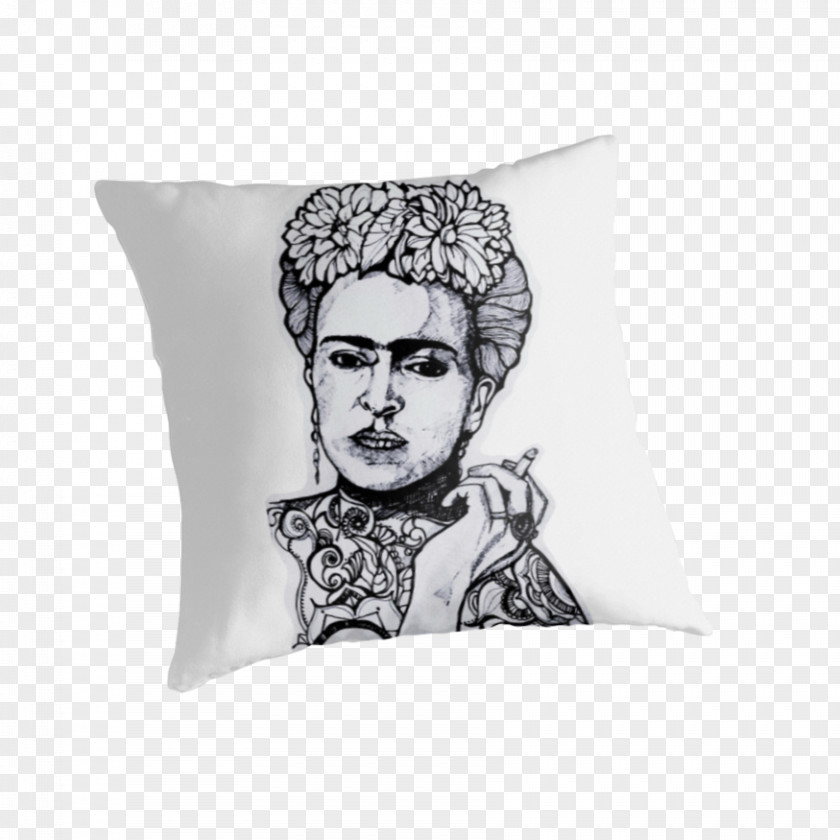 FRIDA Cushion Throw Pillows Textile Drawing PNG