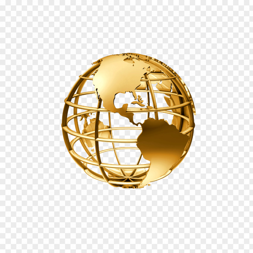 Golden Background Globe World Desktop Wallpaper PNG