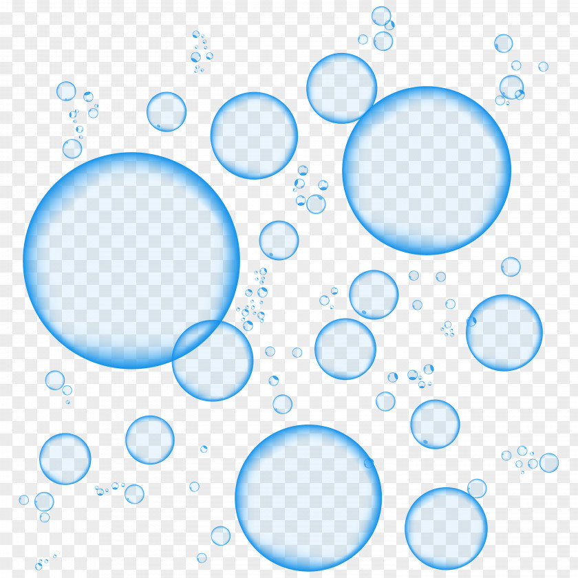 Bubbles Blue Foam Sticker PNG