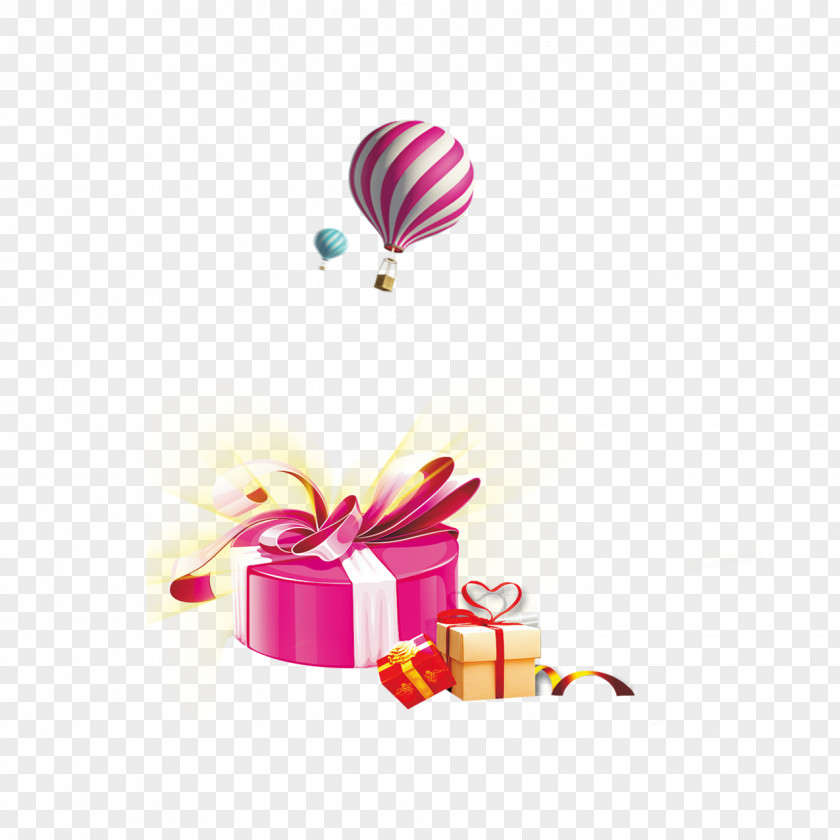 Gift Hot Air Balloon Box PNG