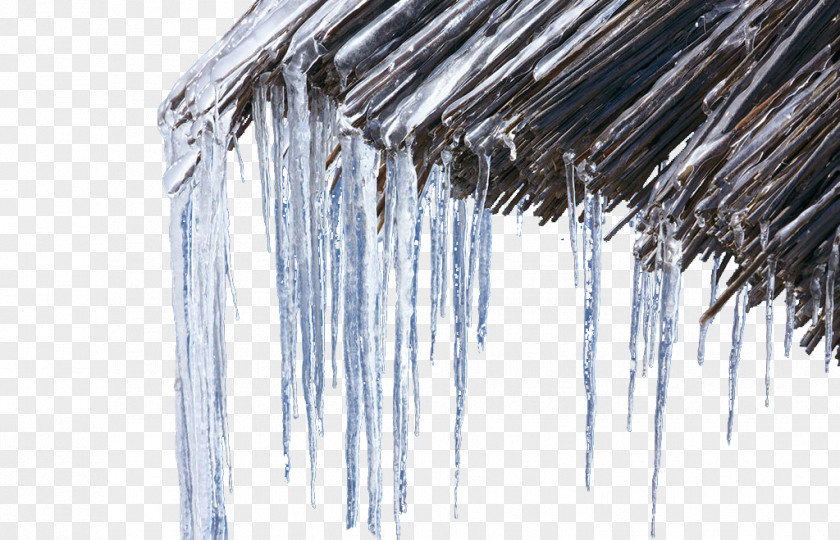 Thatched Icicle Eaves Winter Snow PNG