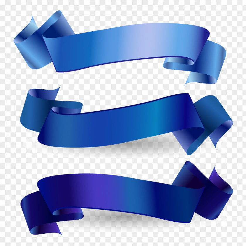 Blue Ribbon Vector Download Awareness Web Banner PNG