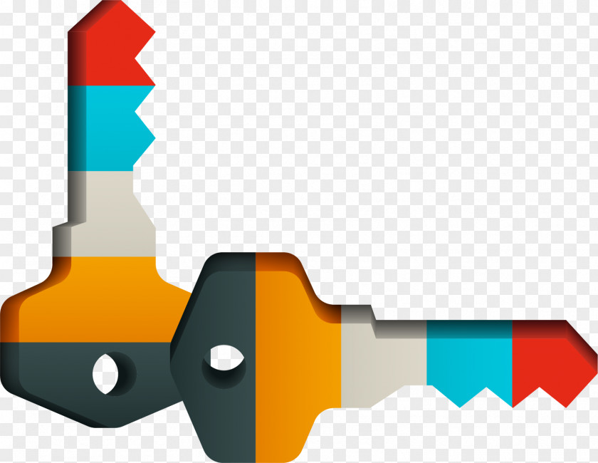 Cartoon Key Material Drawing PNG