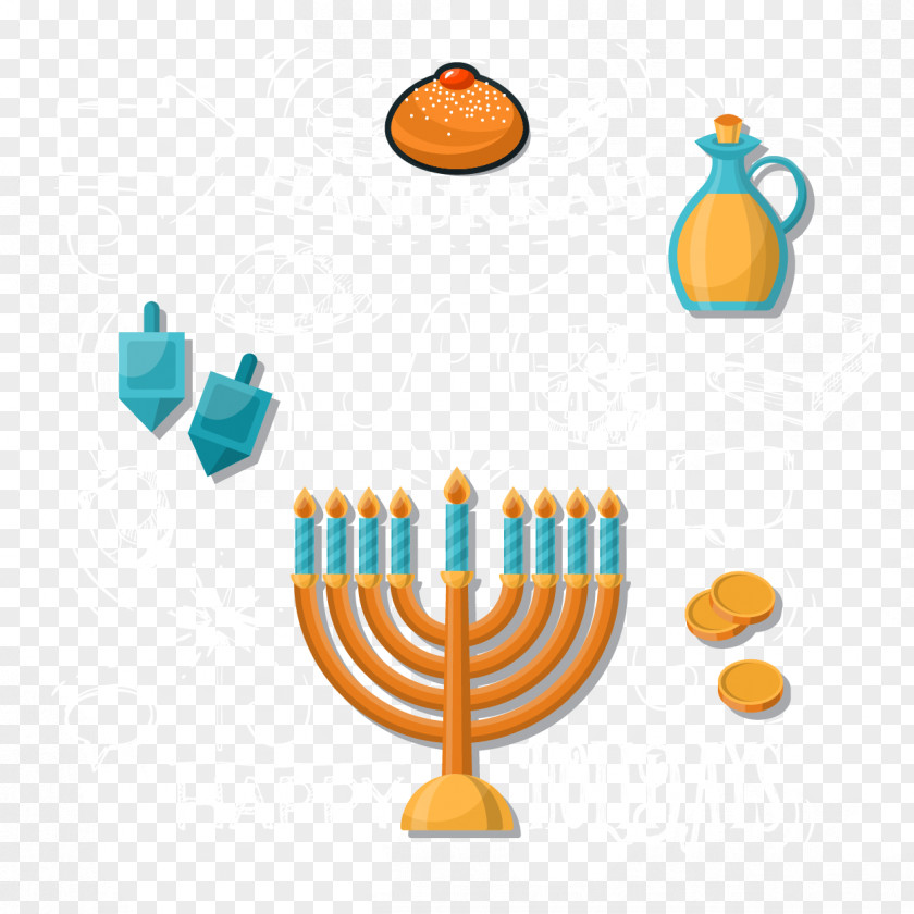 Creative Hanukkah Candles Greeting Card Vector Material Candle Clip Art PNG
