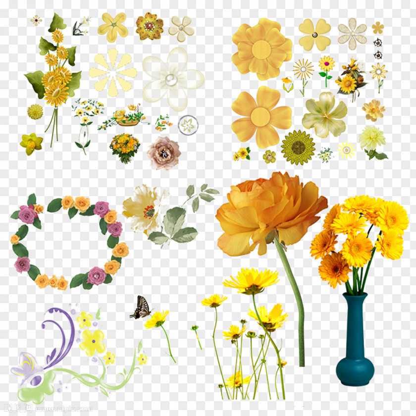 Decorative Vase Of Flowers Floral Design Flower PNG