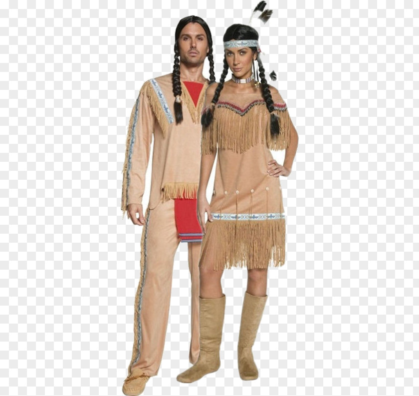 Indian Couple Cowboy Costume Party Clothing American Frontier PNG