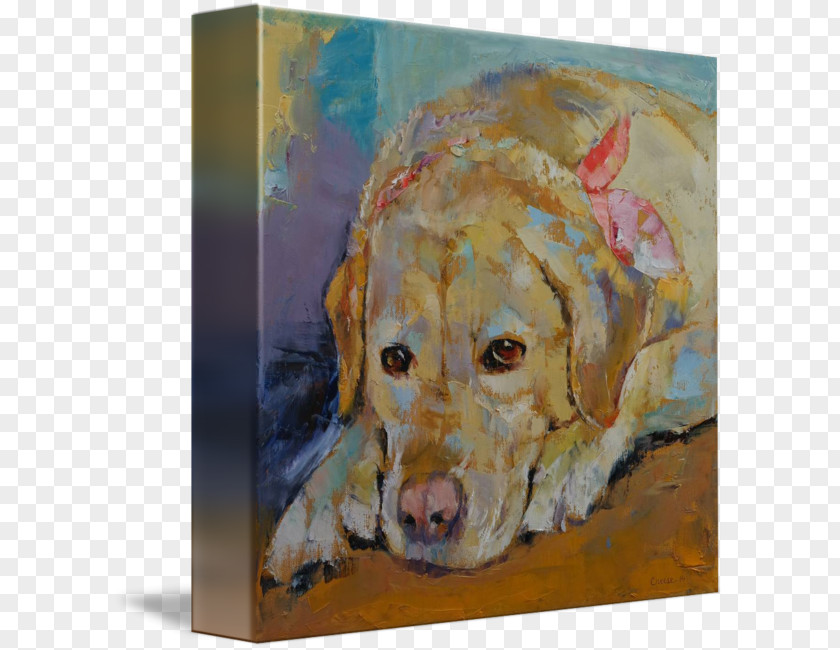 Golden Retriever Labrador Painting Dog Breed Acrylic Paint PNG