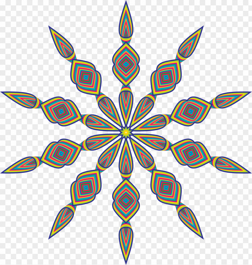 Line Art Geometry Snowflake PNG