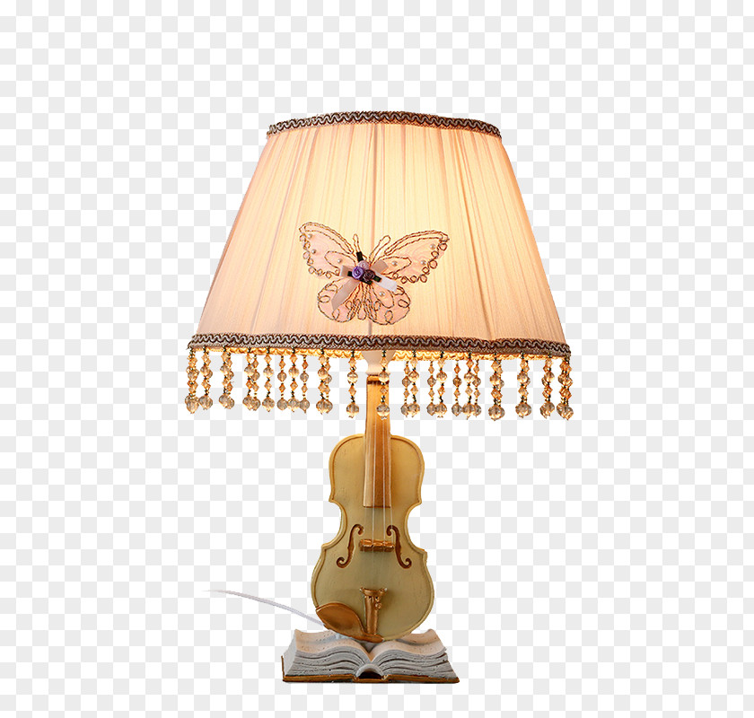 Violin Lace Fabric Lamp Light Fixture Table Lampshade PNG