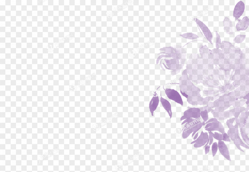 Wedding Set Purple Watercolor Painting Violet PNG