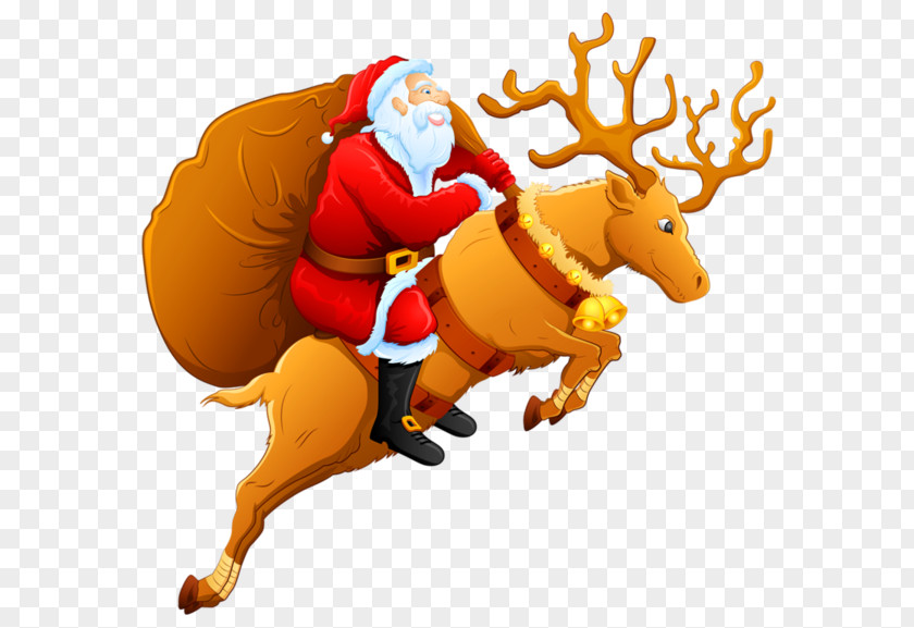 Anonyme Santa Claus's Reindeer Christmas Graphics Clip Art PNG