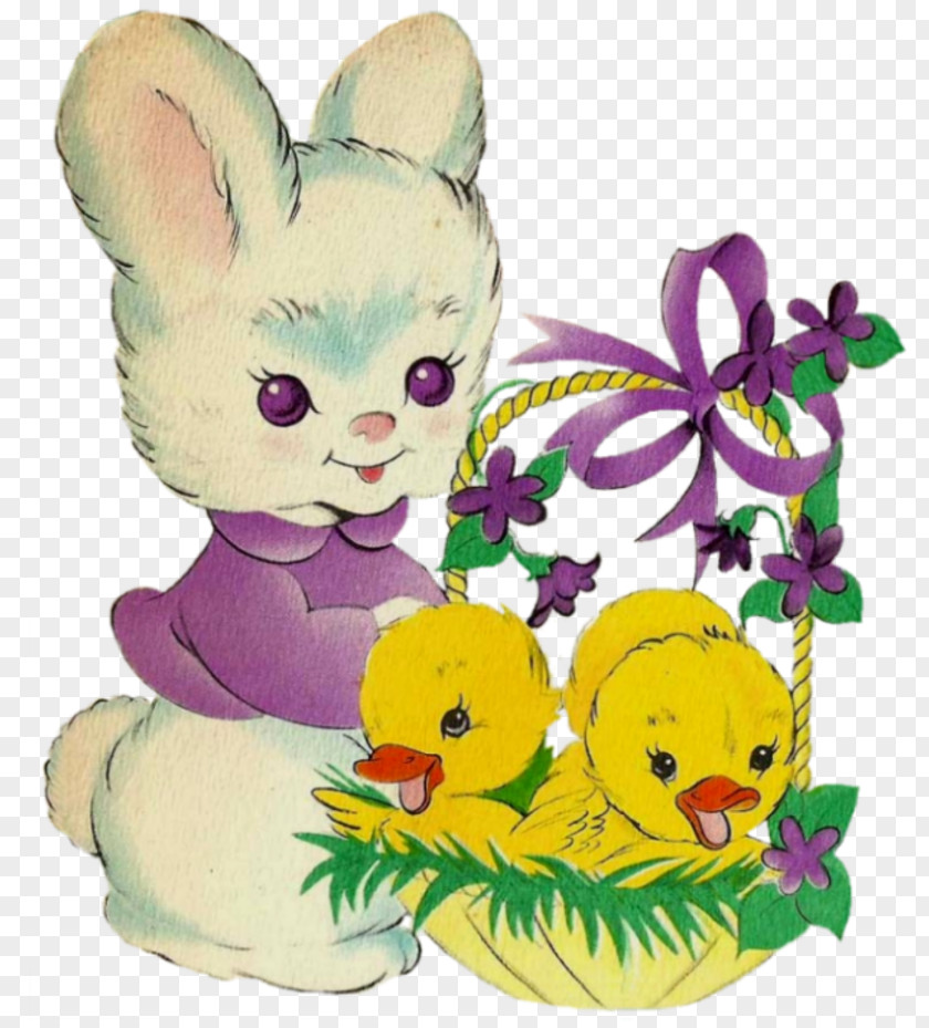 Design Easter Bunny Whiskers Floral Clip Art PNG