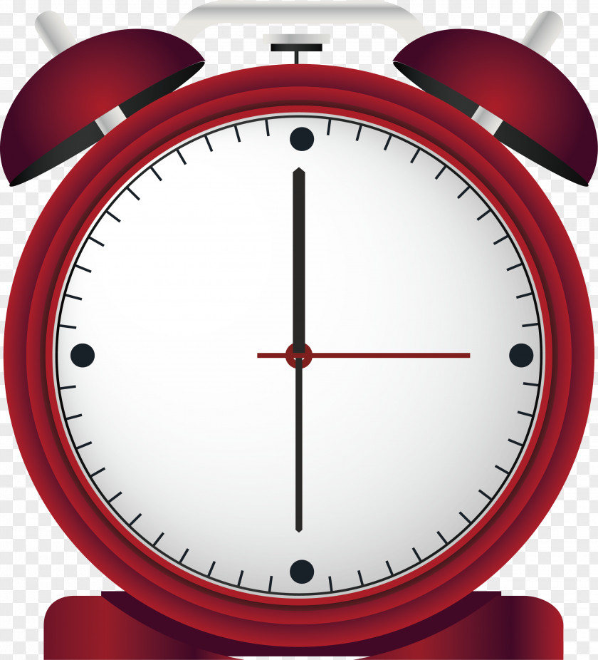 Beautiful Red Alarm Clock PNG