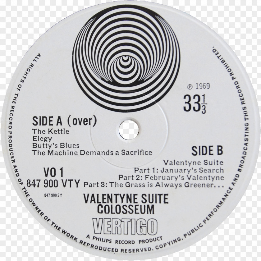 Disco In Vinile Record Label Valentyne Suite Colosseum Gatefold PNG