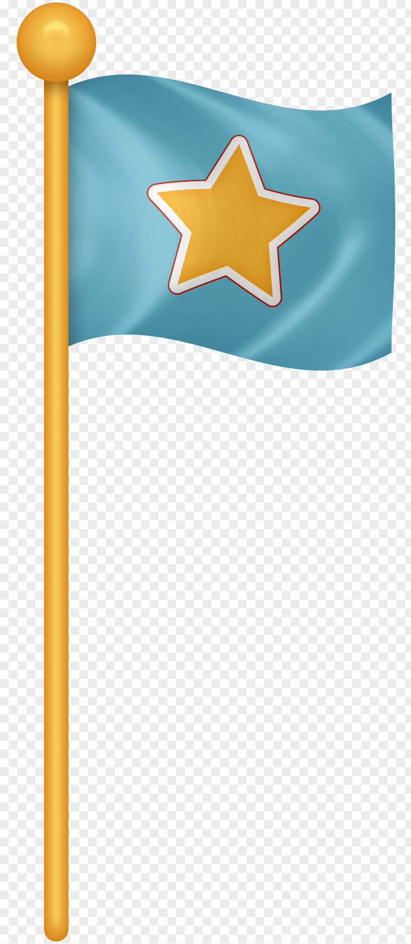 Beautiful Blue Cartoon Five-pointed Star Flag Animation Drawing PNG