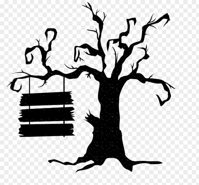 Dead Tree Drawing Halloween Vector Graphics Cartoon Image Design Silhouette PNG