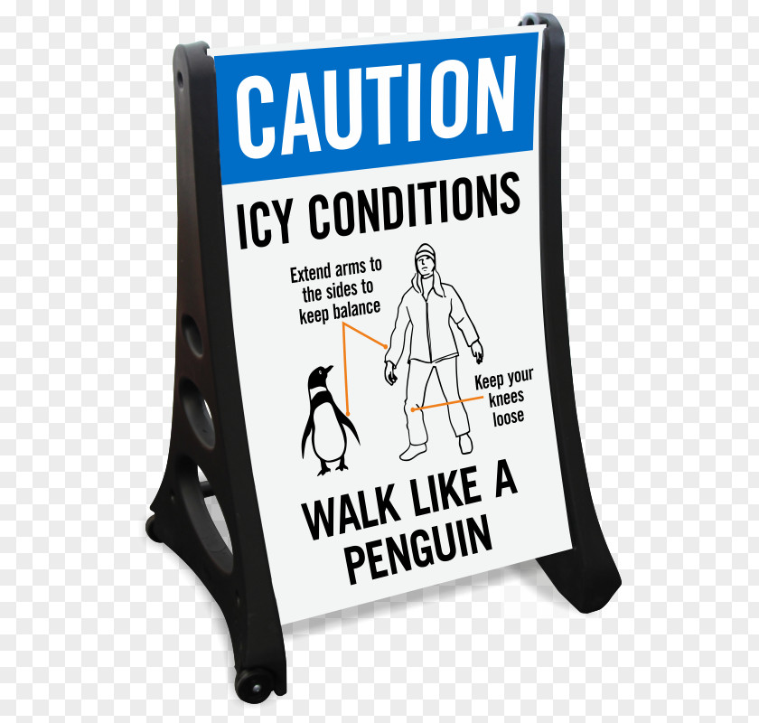 Icy Roads Snow Penguin Brand Banner Product Design PNG