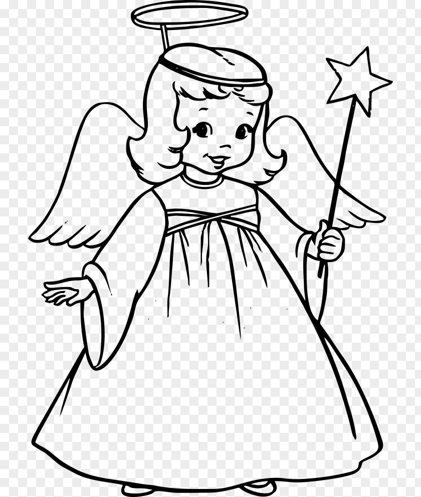 Angel Coloring Book Guardian Gabriel Child PNG