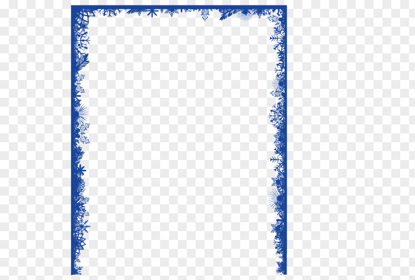 Blue Snowflake Border Clip Art PNG