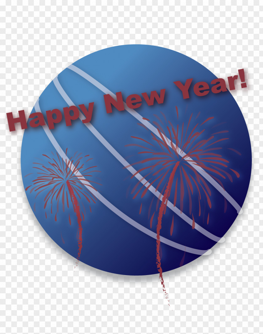 Happy New Year Cobalt Blue Circle Font PNG