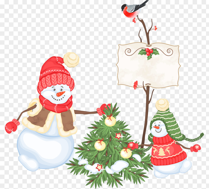 Snowman Santa Claus Christmas Decoration PNG
