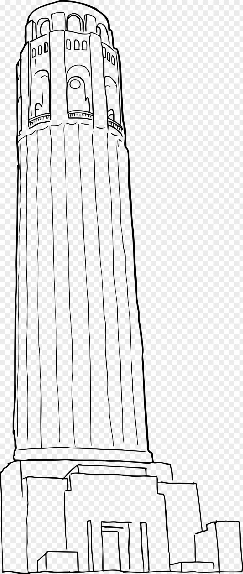 Tower Coit Line Art Clip PNG