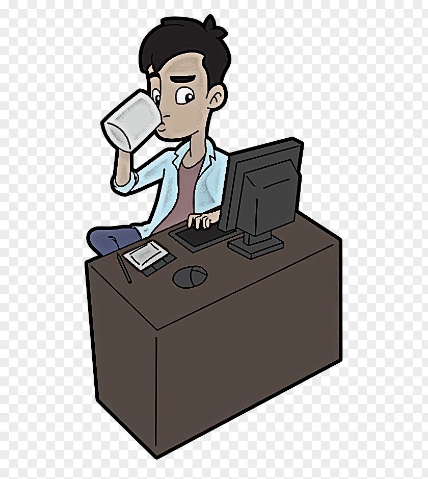 Cartoon Job Box Package Delivery Sitting PNG