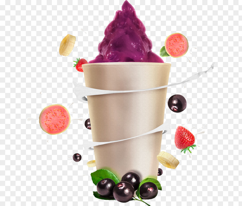 Floating Fruit Ice Cream PNG