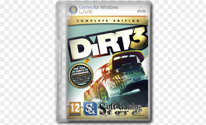 Xbox DiRT 3 Complete Edition PC Game Codemasters 360 PNG