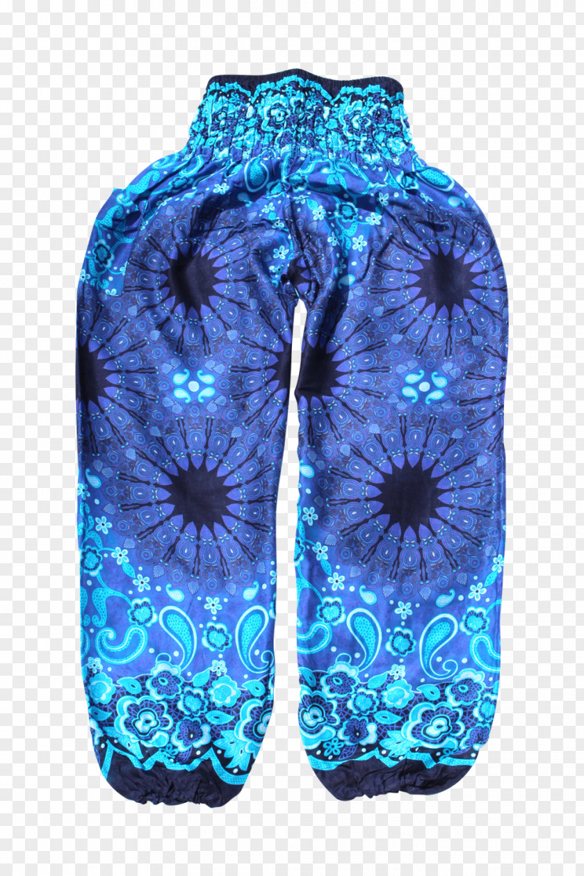 Blue Peacock T-shirt Harem Pants Shorts Underpants PNG