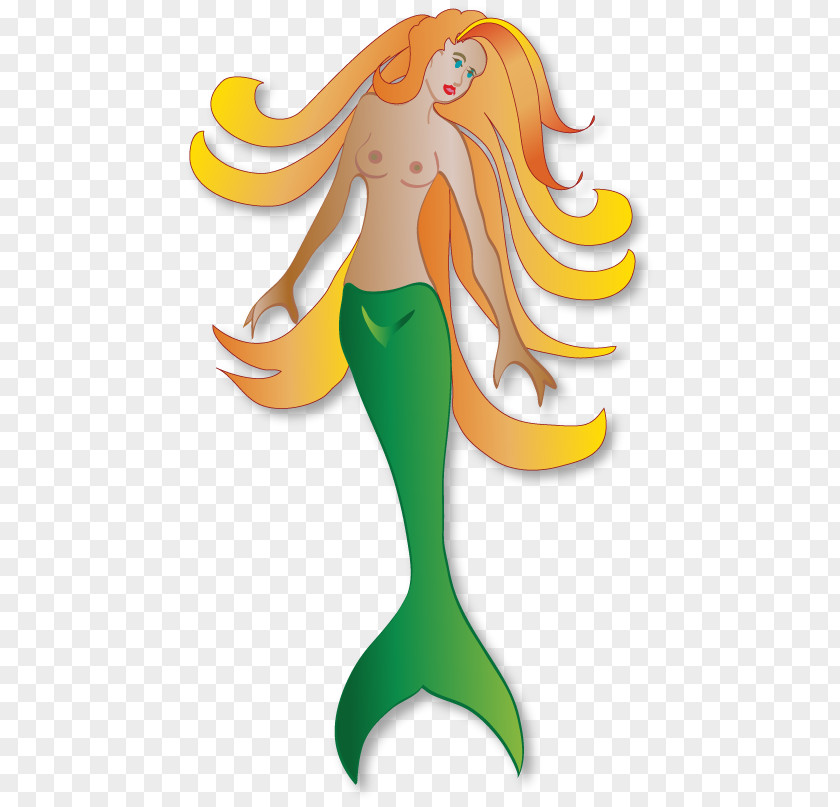 Cartoon Yellow Mermaid PNG