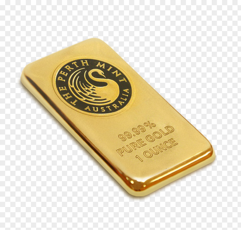 Oz Perth Mint Gold Bar Ounce Bullion PNG