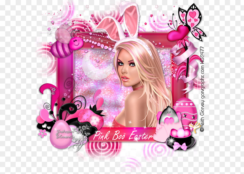 Barbie Photomontage Valentine's Day Cheek Pink M PNG