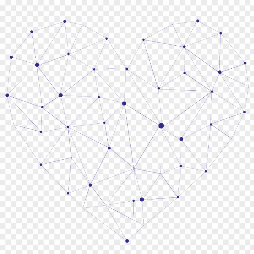 Vector Black HeartShaped Grid Perspective Line Symmetry Point Angle Pattern PNG