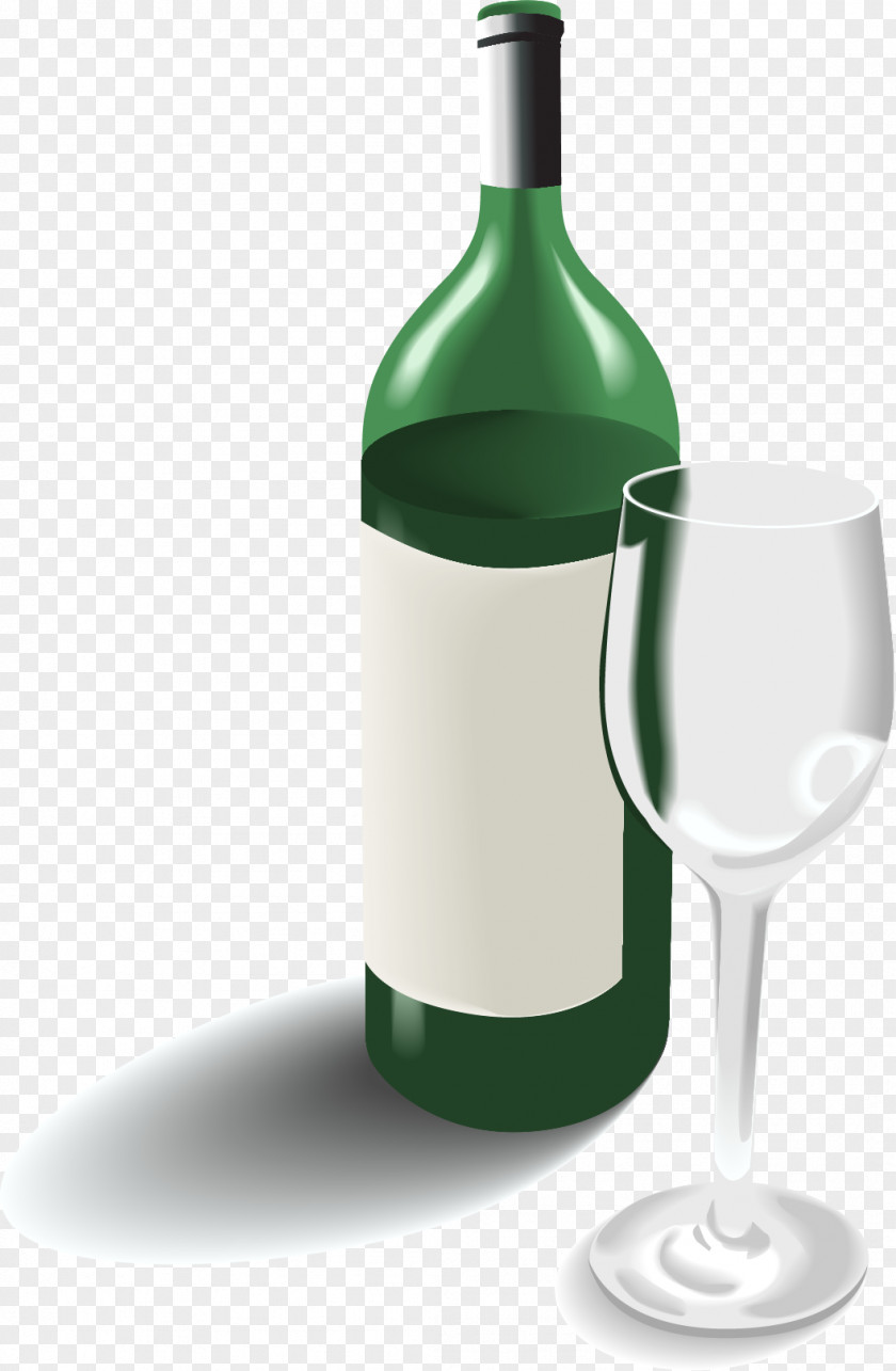 Vector Hand-painted Red Wine Champagne Bottle PNG