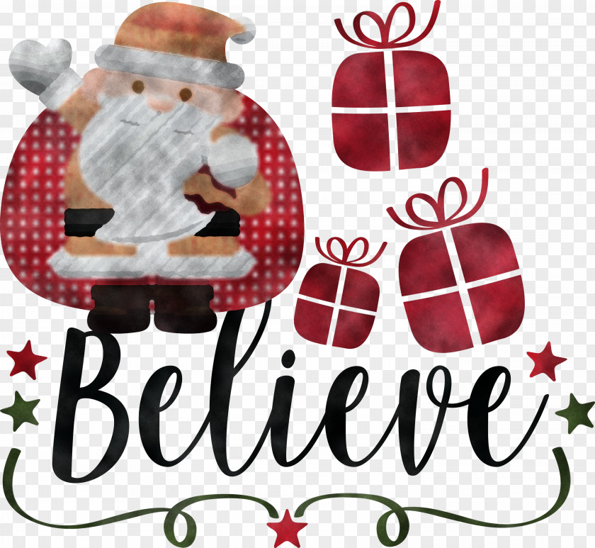 Believe Santa Christmas PNG