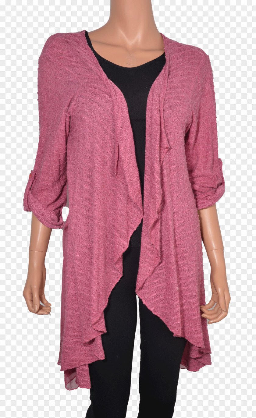 Dress Cardigan Pink M Sleeve PNG