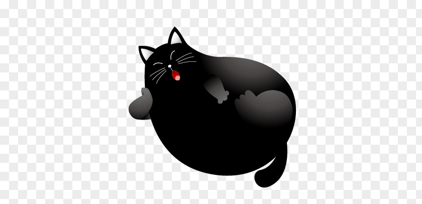 Fat Cat Black Kitten Clip Art PNG